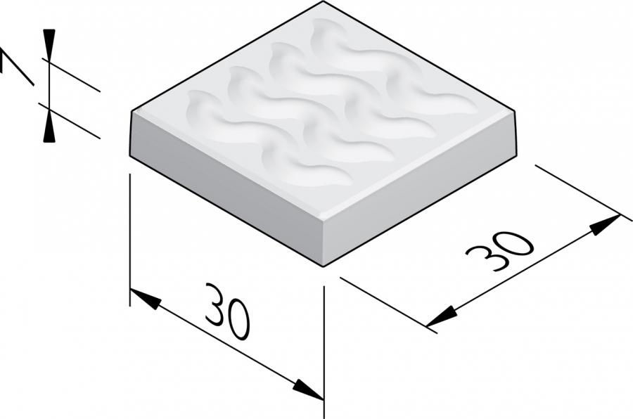 Golfreflextegels 30x30