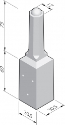 Poteau décoratif Alphen avec socle élargi