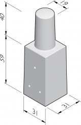 Poteau décoratif Woerden mini avec socle élargi